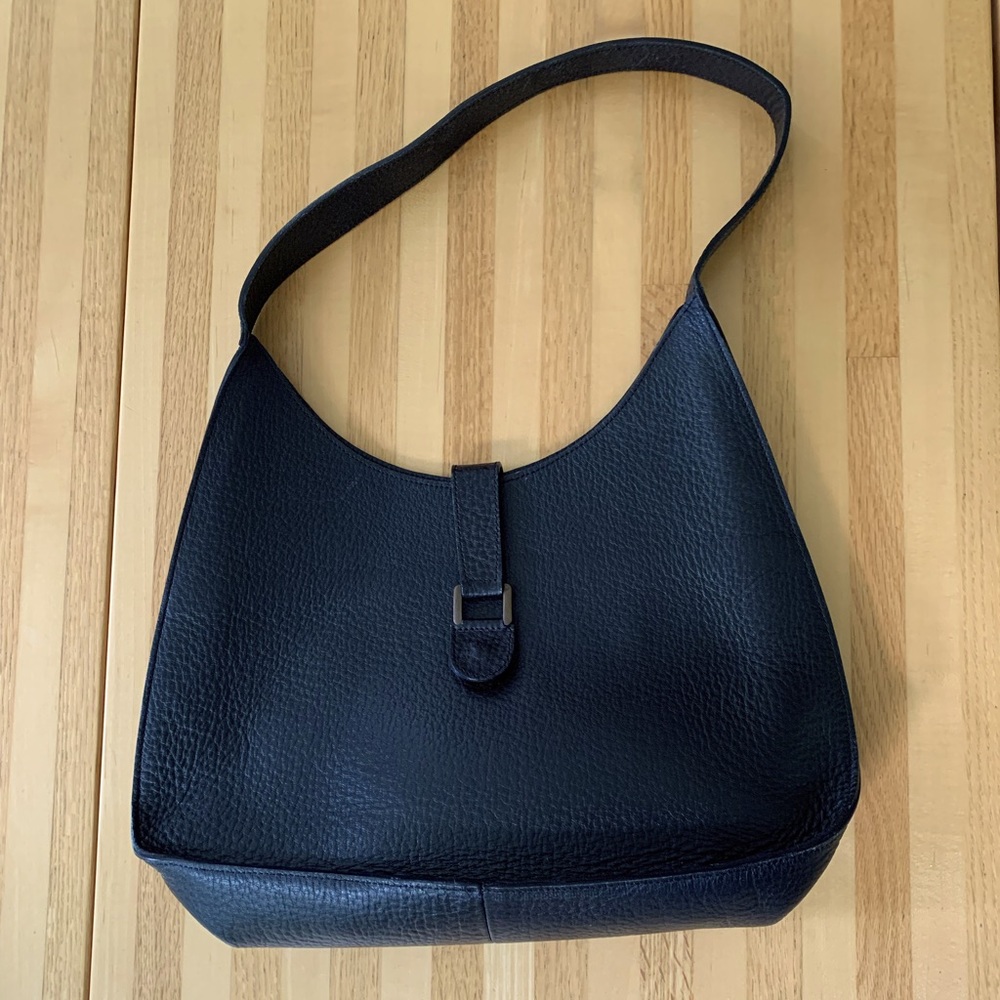 Vintage Black Leather Shoulder Bag